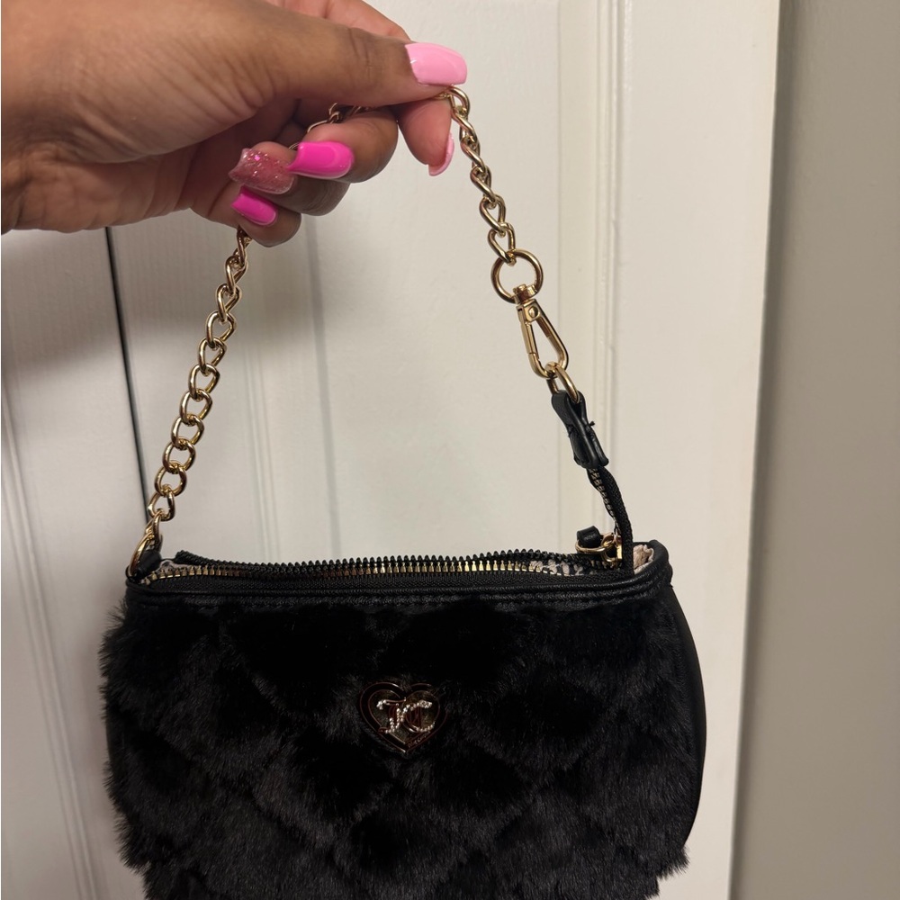 Elegant Black Fur Handbag